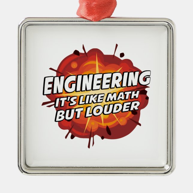 Engineering - It's Like Math But Louder Metal Ornament (Front)
