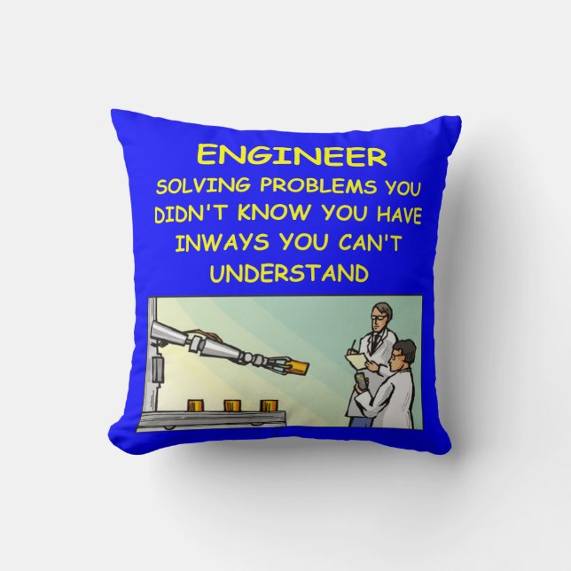 engineering joke throw pillow (Front)