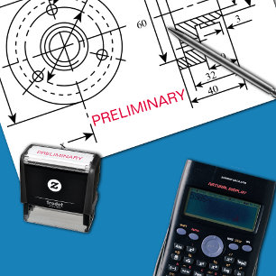 Engineering "PRELIMINARY" Drawing Self-inking Stamp