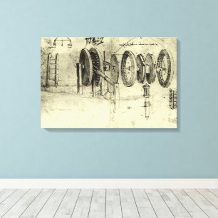 Engineering Sketch of a Wheel by Leonardo da Vinci Canvas Print