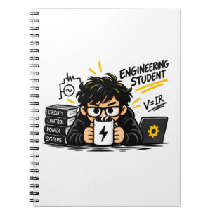 Engineering Student Spiral Notebook Funny Electric