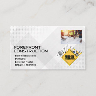 Engineers Construction Blue Collar Business Card
