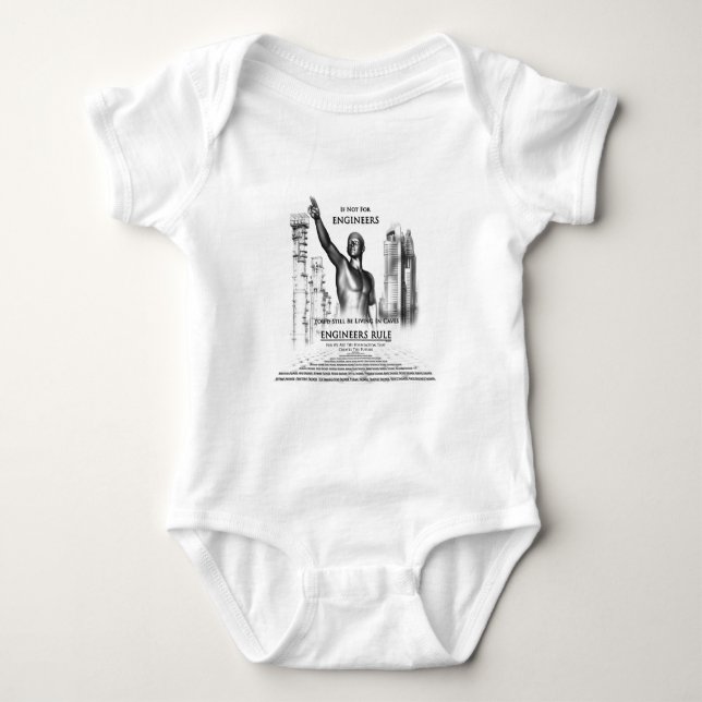 Engineers Rule Baby Bodysuit (Front)