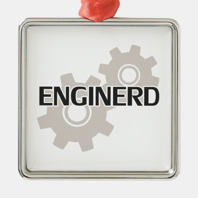 Enginerd Engineer Nerd Metal Ornament (Front)