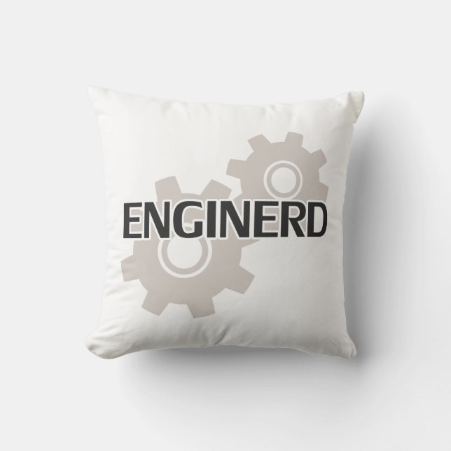Enginerd Engineer Nerd Throw Pillow (Front)