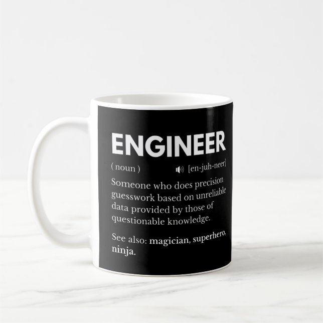 Enginners Funny Definition Coffee Mug (Left)