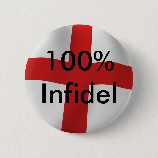 England 100% Infidel 2 Inch Round Button (Front)