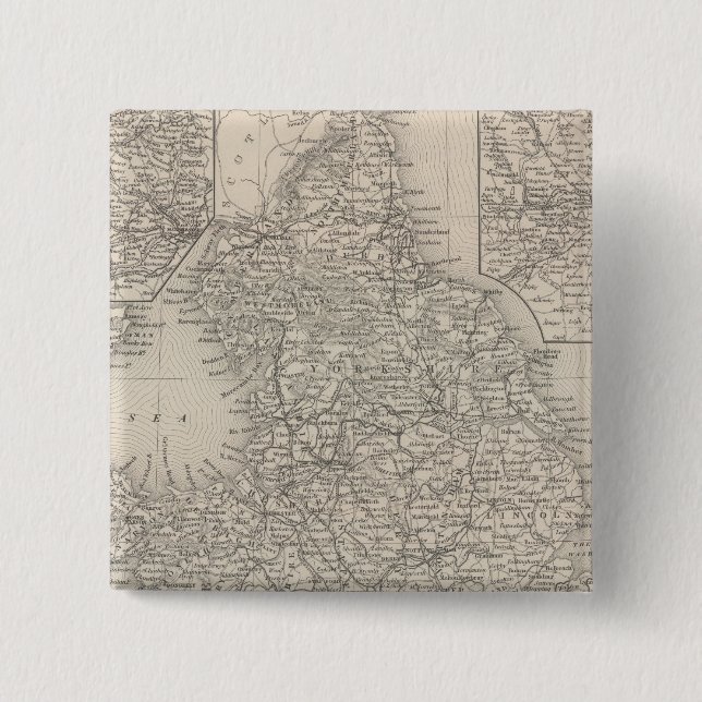England 10 2 inch square button (Front)
