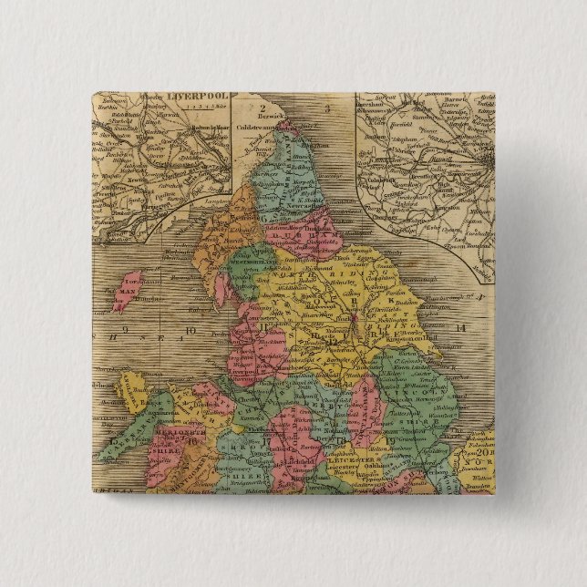 England 11 2 inch square button (Front)