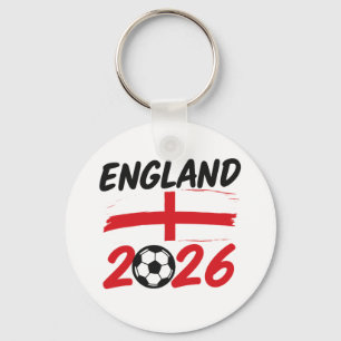 England 2026 Soccer Fan Design, Cross and Football Keychain
