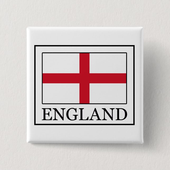 England 2 Inch Square Button (Front)