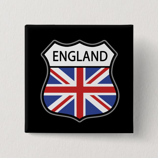 England 2 Inch Square Button (Front)