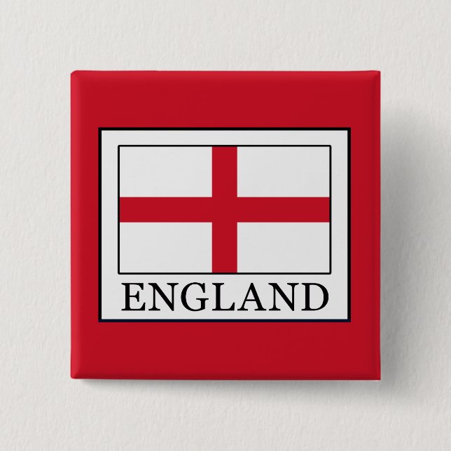 England 2 Inch Square Button (Front)