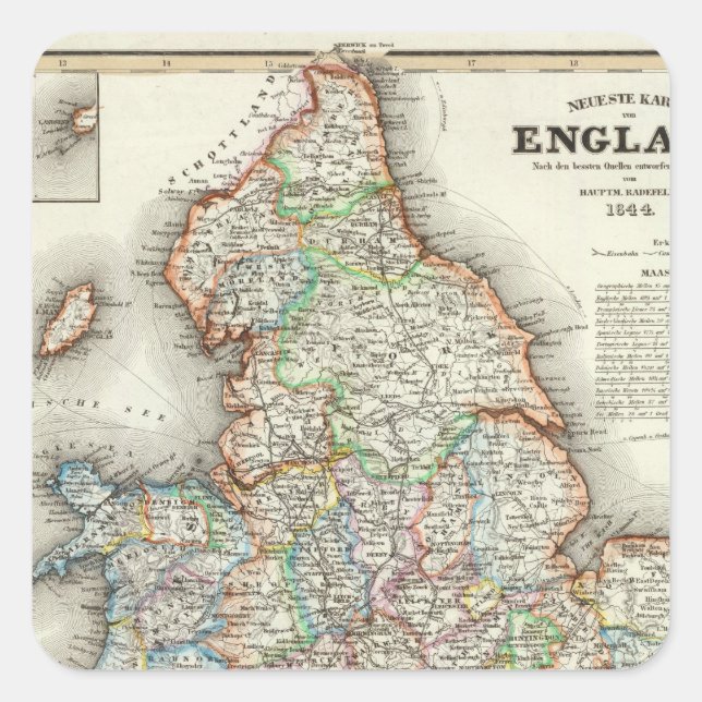 England 2 square sticker (Front)