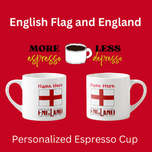 England and English Flag Red Personalization  Espresso Cup
