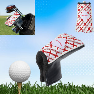 England and English Flag Tiled Red Personalization Golf Head Cover