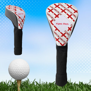 England and English Flag Tiled Red Personalization Golf Head Cover