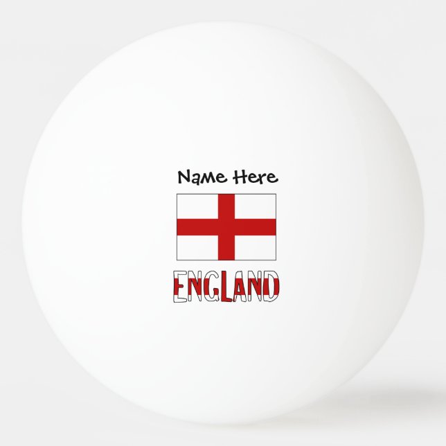 England and English Flag with Your Name Ping Pong Ball (Front)