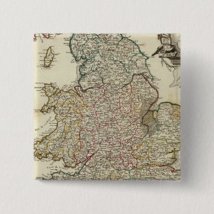 England and Wales 2 Inch Square Button