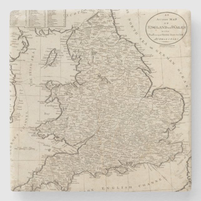 England and Wales 6 Stone Coaster (Front)