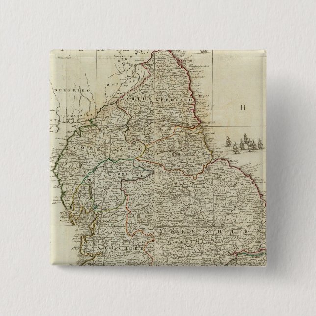 England and Wales Northern section 2 Inch Square Button (Front)