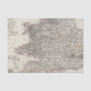 England Atlas Map Tissue Paper