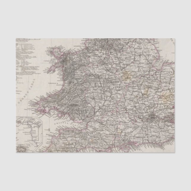 England Atlas Map Tissue Paper (Front)