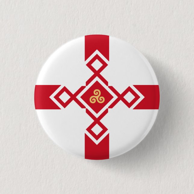 England Badge - Anglo-Celtic Cross 1 Inch Round Button (Front)