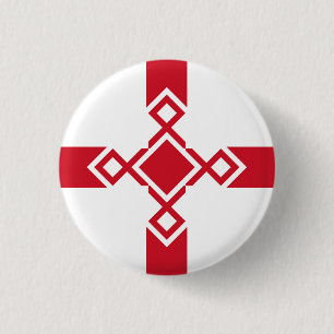 England Badge - Anglo-Saxon Rune Cross 1 Inch Round Button