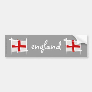 England Brush Flag Bumper Sticker