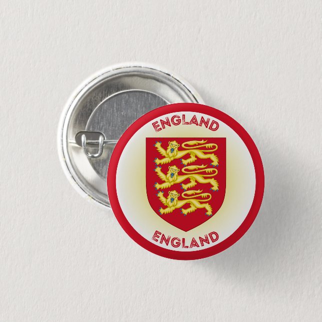 England Coat of Arms Circle Shape  1 Inch Round Button (Front & Back)