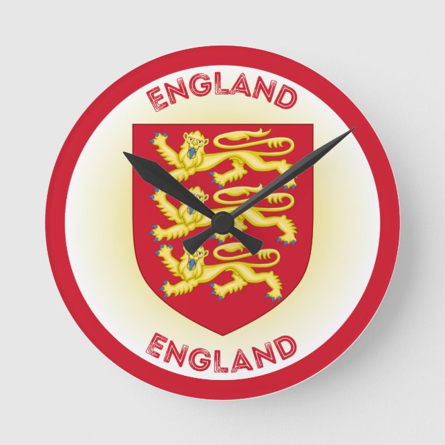 England Coat of Arms Circle Shape  Round Clock (Front)