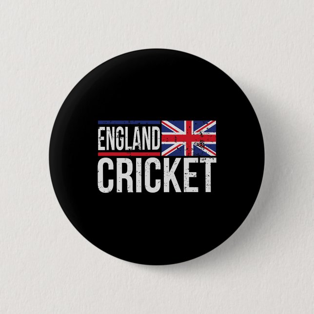 England Cricket Flag Jersey Match Tournament Uk Fa 2 Inch Round Button (Front)
