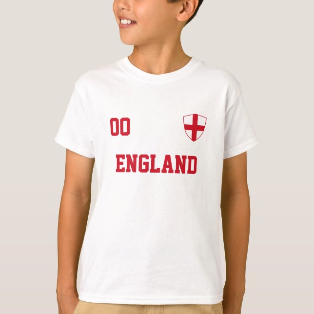 England Custom Name And Number Football Jersey T-Shirt (Front)