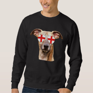 England Dog Flag Sunglasses Football Soccer Fan Sweatshirt