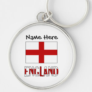 England English Flag Black Personalization Keychain