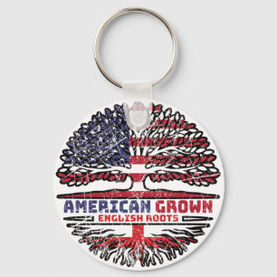 England English US American USA United States Tree Keychain