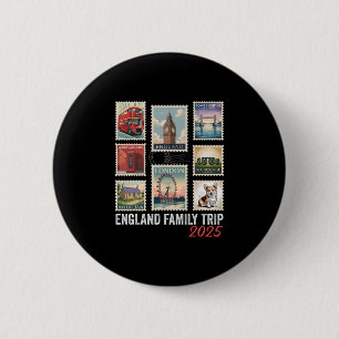 England Family Trip 2025 Postage Stamp London Eye 2 Inch Round Button