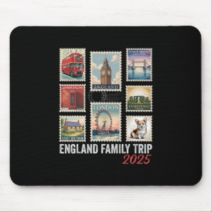 England Family Trip 2025 Postage Stamp London Eye Mouse Pad