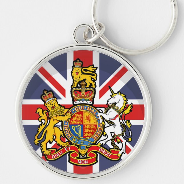 England Flag and  Royal Crest   Keychain (Front)