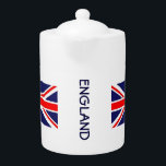 England-Flag-classic<br><div class="desc">This simple but pretty design features the iconic flag of jolly old England,  with the word "England" between the two flags which encompass the middle of the pot. You may customize or delete the word "England" if you wish.</div>