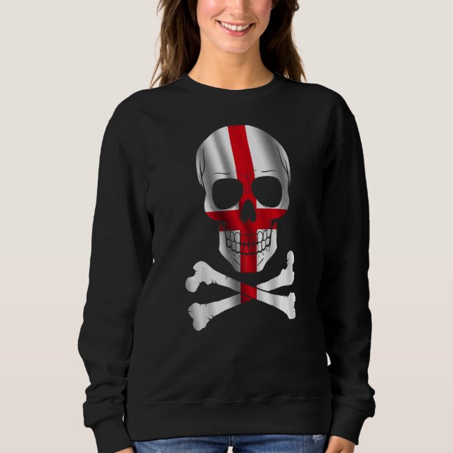 England Flag Design Skull Flag England Sweatshirt (Front)