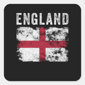 England Flag Distressed - English Flag Square Sticker
