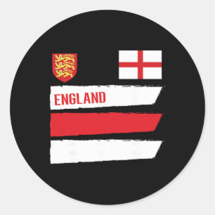 England Flag English Footll Soccer Fan Men Women K Classic Round Sticker