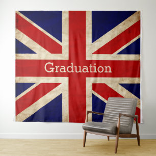England Flag Graduation BACKDROP Tapestry