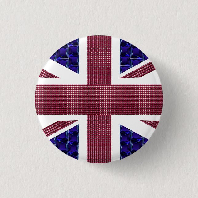 England Flag, Great Britain Flag 1 Inch Round Button (Front)
