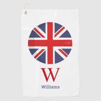 England Flag Monogram   Golf Towel