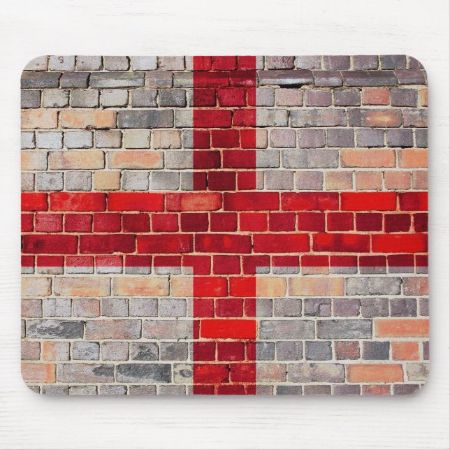 England flag on a brick wall mouse pad (Front)