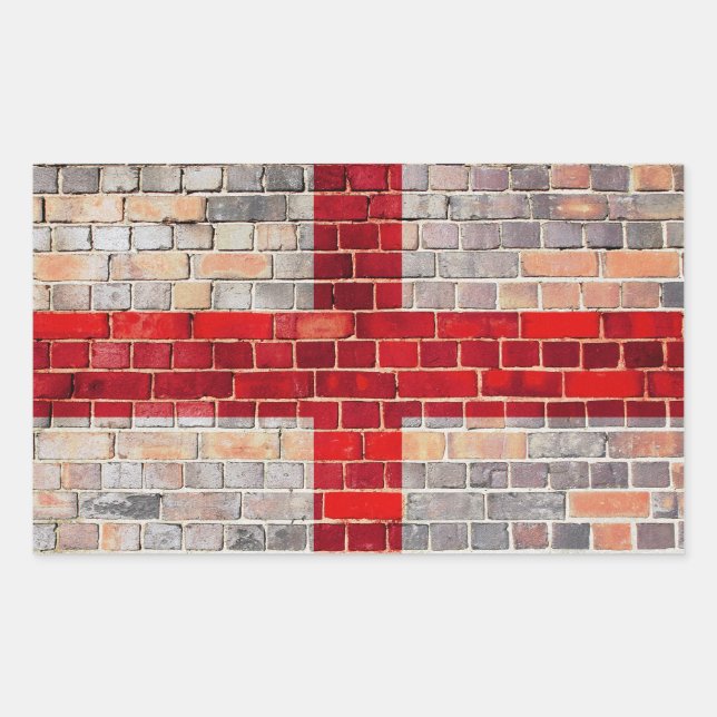 England flag on a brick wall sticker (Front)