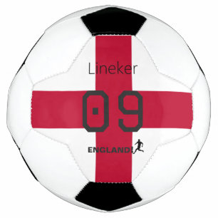 England Flag Pride Custom Name Number Soccer Ball